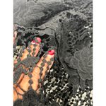 Pretty Angel  Black Floral Lace Off Shoulder Top Tiered  Cropped Sheer S/M Photo 8