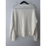 American Eagle  Women's Cream White Notch V Neck Fluffy Sweater Size Small Photo 5