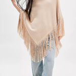 Free People River walk turtleneck fringe poncho NWT Photo 0