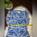 House of Harlow 1960 Melba blue floral ruffle button down dress Sz Medium Photo 9