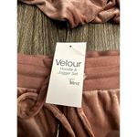 Felina Luxe Velour Zip Hoodie and Jogger Set Ash Rose size Large Pink Photo 6