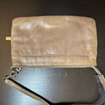 HOBO Tan Leather Shoulder Bag with Zippers small wallet Photo 7