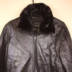 Marc New York Women’s Dark Brown Leather Faux Trim Jacket Photo 1