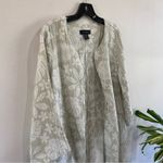 Tahari  Linen Blend Open Front Floral Pattern Lightweight Cardigan Sz Large Photo 8