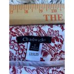 Chadwick's  Women's Size 12 Red&White Stretch Pull On Pencil Skirt W/Split In Back Photo 2