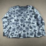 Old Navy  Shirt Womens Medium Blue Tie Dye Long Sleeve Cotton Crewneck Casual Top Photo 8