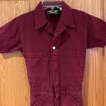 Big Bud Press Short Sleeve Cotton Twill Utility Jumpsuit in Cranberry Size XXS Red Photo 3