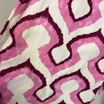 Rose + Olive  Pink & White Gemertic Shape Pull On Lightweight Wide Leg Pants Sz L Photo 5