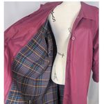 London Fog 90s Vintage  Women's Trenchcoat Red with Green Plaid Lining Size 6 Photo 7