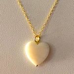 Boutique NEW Sparkly Gold Unisex-Women’s Pearl Heart, Yellow Gold Filled Necklace, 16-18” Photo 5