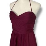 Amsale Silk Cranberry Wine silk Bridesmaids Dress Size 4 A Photo 11