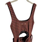 The Upside Houndstooth Farrah Catsuit Medium Jacquard Fitted Jumpsuit Cutout Brown Photo 11
