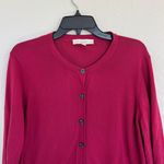 Loft 100% Cotton Burgundy Festive Holiday Cardigan Size XL Photo 1