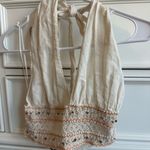 ZARA  Cream Halter Blouse with Crochet Accents Photo 0