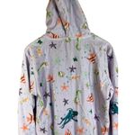 Hill House The Allie Zip Up Sea Creatures Terry Cloth Hoodie Size Small Purple Photo 6