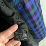 Vintage Kasper ASL Black Button Plaid Blazer Blue Green Purple Grunge Size 8 Photo 6