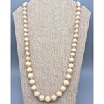 None Wooden Beads Single Strand Necklace Wooden Spacers Made in Germany 27" Photo 1