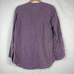 Flax  Purple Linen Button Down Shirt Photo 5