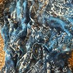 Lauren Ralph Lauren Blue/White Sheer Printed Maxi Swim Coverup Blue Sheer Size M Photo 5