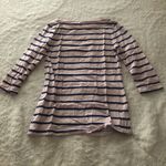 Merona Target  Brand Stripe Boat Neck 3/4 Sleeve Top Photo 0