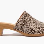 Madewell The Evelyn Slide Wood Clog Slides in Spotted Calf Hair New Size 6.5 Photo 1