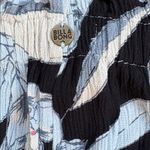 Billabong Like New Black Floral Crinkle Wide Leg Pull-On Pants Large Photo 7