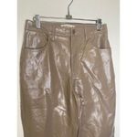 Abercrombie & Fitch A & F Beige Gray Faux Leather 90’s Straight Ultra High Rise Pants EUC Sz 28/6L Photo 1