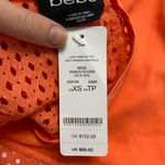 Bebe NWT Orange Lace Paneled Short Sleeve Top Photo 7