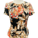 Trina Turk tropical print peplum blouse Size 2 Photo 0