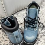 No Boundaries  Blue Distressed Zip Stitch Accent Hiker Boots Photo 0