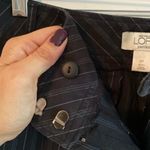 Loft Ann Taylor ‘Ann’ Striped Navy Size 8P Crop Cuffed Pants Photo 13