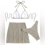 SweatyRocks Women's 3 Piece Zebra Striped Bikini Swimsuit & Beach Skirt Bathing Suit (165) Photo 4