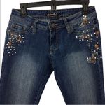 Clash bootcut flower stitched blue jeans size 5 Blue Photo 2