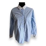 Old Navy 5/$35 Womens Shirt Sz S The Boyfriend Blue White Pinstripe Dress Photo 3