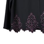 Yoakum Double D Ranch Embroidered Jacket Skirt Set Scalloped Hem Black Purple M Size M Photo 2
