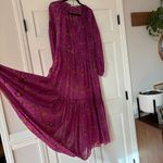 Ulla Johnson Ulla‎ Johnson Abelia Kaftan Maxi Dress Size 2 Pink Long Sleeve Floral Tier Flowy Photo 5