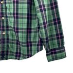 Western Plaid Pearl Snap Green Button Down Shirt Cowgirl Size Large Pink Photo 4