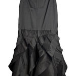 Tadashi Collection Black Maxi Skirt Size 4 Ruffle Tiered Formal Evening Party Photo 0