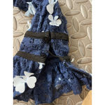 Foxiedox $238  | Felicia | Crochet Lace Dress with Sheer Lace Neck Blue Size 8 Photo 7