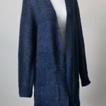 Time and Tru Blueberry Blue Speckled Midi Open Cardigan Sweater Pockets Small Photo 2