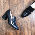 Kate Spade • Alia Buckle Leather Mule Loafers black block heel pump chunky Photo 1