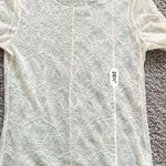 BKE Sheer Lace Floral Long Sleeve Top Cream Size Large Photo 4