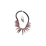 Wood Red Hot Chili Pepper Statement Necklace & Dangle Earrings Jewelry Set Vtg Photo 1