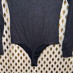 EXPRESS body contour body suit in metallic gunmetal twist front size S Photo 6