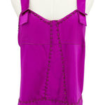 Diane Von Furstenberg  Carl Top Fuchsia Pink Beaded Y2K Silk Blouse Size 8 Photo 0