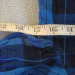 Victoria's Secret  Flannel Pajama Top Women's Small Petite Blue Plaid Long… Photo 5