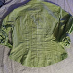 Nine & Co. womens small green w metallic thin stripes button up long sleeve Photo 4