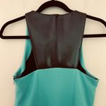 Tibi New  Green Teal Turquoise Black Bonded Vinyl Applique Dress Women's Size 2 Photo 5