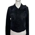 Cotton Citizen Distressed Denim Jacket Washed Black Jean Cropped Women’s Size S Photo 0