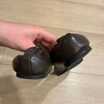 Tory Burch  Rena Minnie Brown Black Cap Toe Medallion Leather Flats Size 8 Photo 5